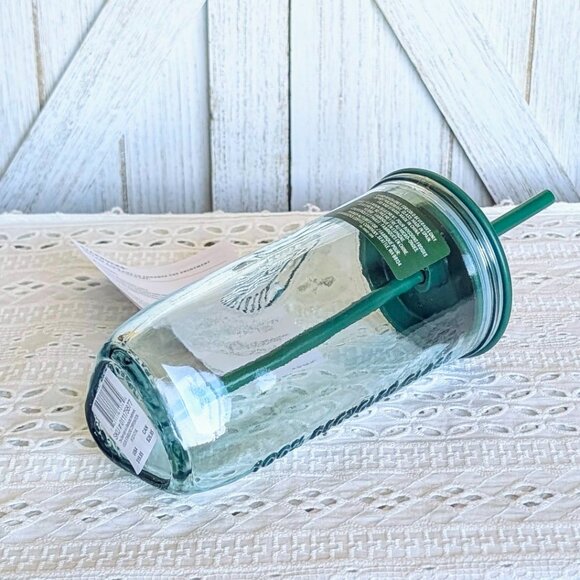 NWT💚Starbucks 2026 Green Core Triangle Recycled Glass Cold Cup Tumbler - Picture 5 of 8